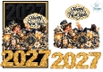 Happy New Year 2027 Festive Gentleman Celebration