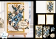 Blue Poinsettia & Gold Christmas Luxury Decoupage Card Kit