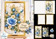 Blue Rose Birthday Decoupage Card Kit