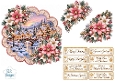 Pink Poinsettia Christmas Village Scenic Topper