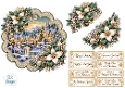 Elegant Ivory Poinsettia Christmas Village Scenic Topper