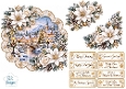 Elegant White Poinsettia & Rose Christmas Village Scenic Topper