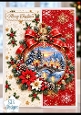 Luxury Christmas Ornament Scene Toppers Mini Kit - Elegant Red Gold Bauble, Winter Village,