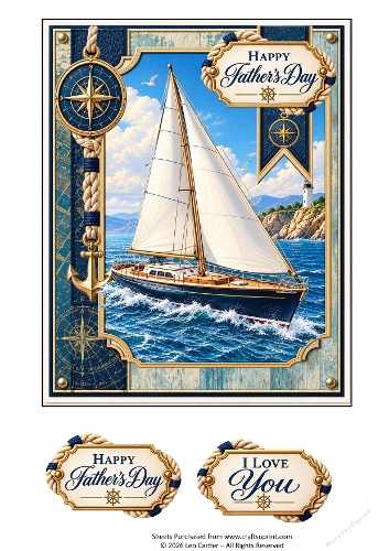 Sailing Boat Nautical 3D Decoupage Mini Kit