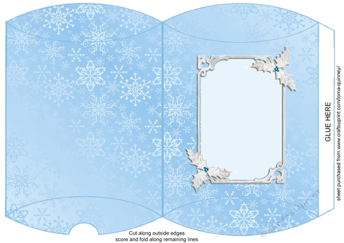 Pale Blue Snowflake Pillow Box