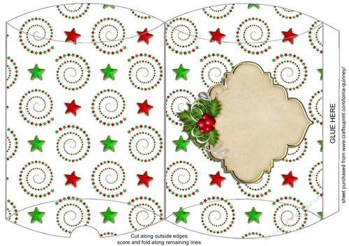 Red & Green Swirls Pillow Box