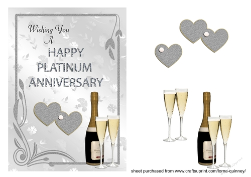 Champagne & Hearts 70th Anniversary (Platinum)Card