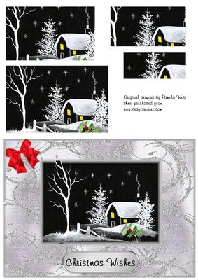 Black & White Christmas Scene