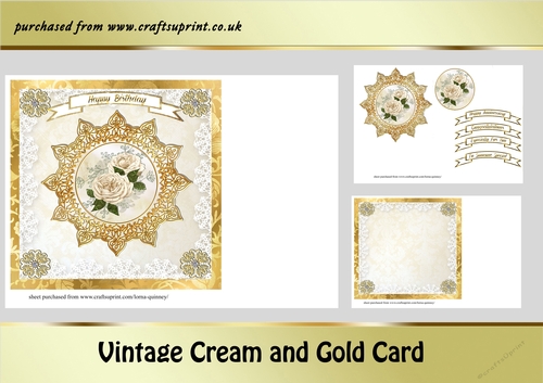 Vintage Cream & Gold Card Mini Kit