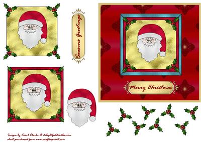 Stained Glass Santa Card Front
