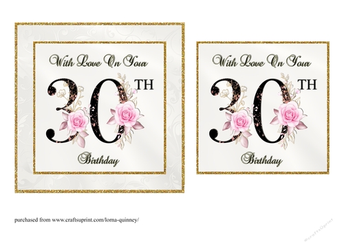Floral Number 30 Birthday Card Front