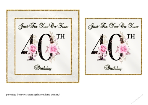 Floral Number 40 Birthday Card Front