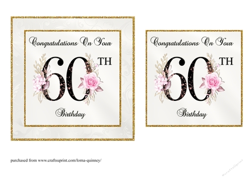 Floral Number 60 Birthday Card Front