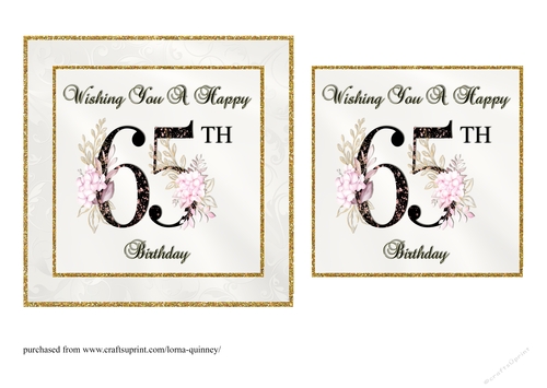 Floral Number 65 Birthday Card Front