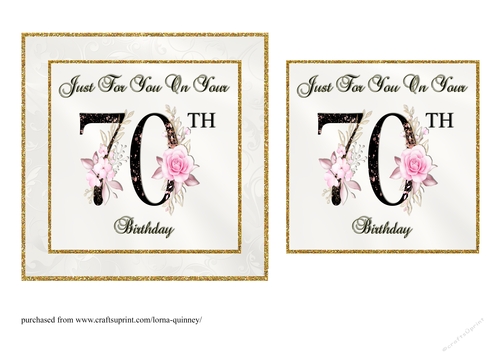 Floral Number 70 Birthday Card Front