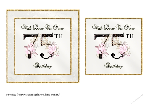Floral Number 75 Birthday Card Front