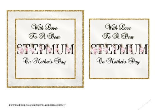 Floral STEPMUM Mothers Day Card Front