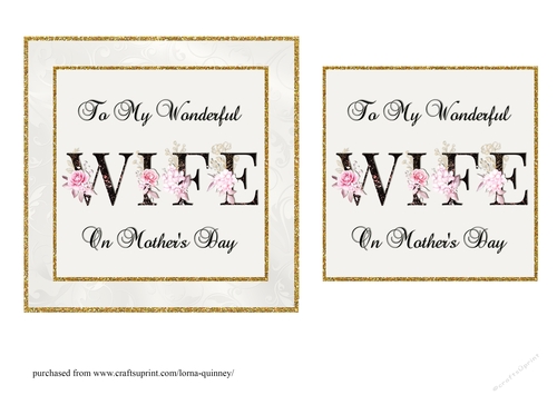 Floral WIFE Mothers Day Card Front