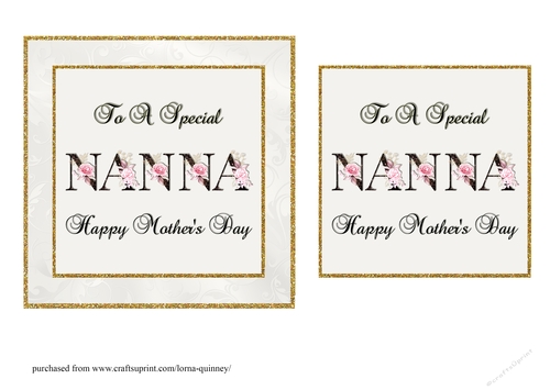 Floral NANNA Mothers Day Card Front