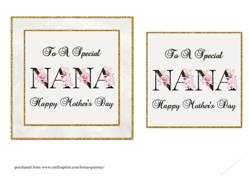 Floral NANA Mothers Day Card Front