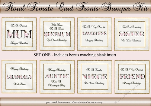 Floral Female Card Fronts Bumper kit Set 1