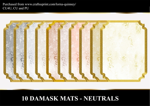 10 Damask Mats - Neutrals