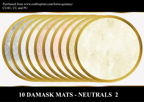 10 Damask Mats 2- Neutrals