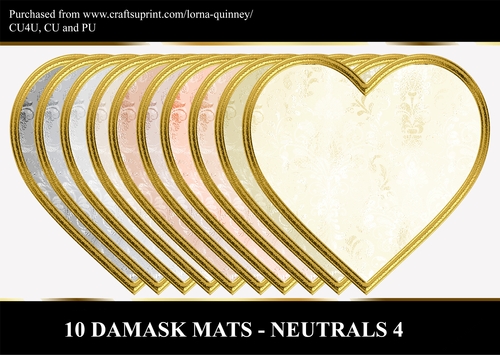 10 Damask Mats 4 - Neutrals