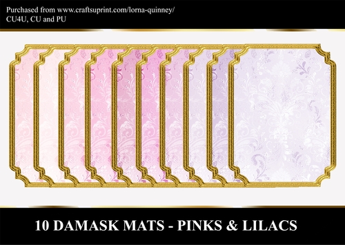 10 Damask Mats - Pinks & Lilacs