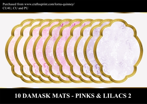 10 Damask Mats - Pinks & Lilacs 2