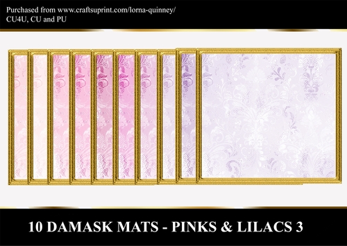 10 Damask Mats - Pinks & Lilacs 3