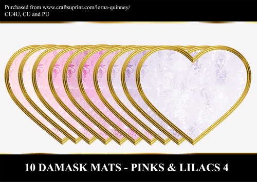 10 Damask Mats - Pinks & Lilacs 4