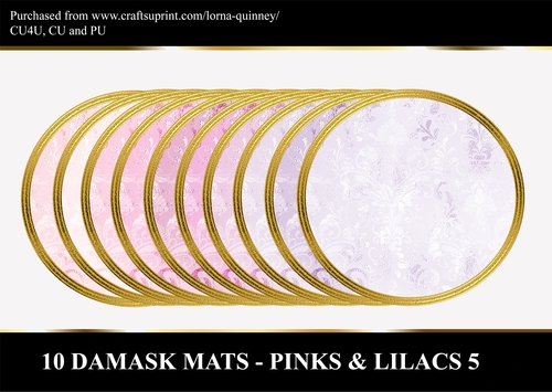 10 Damask Mats - Pinks & Lilacs 5