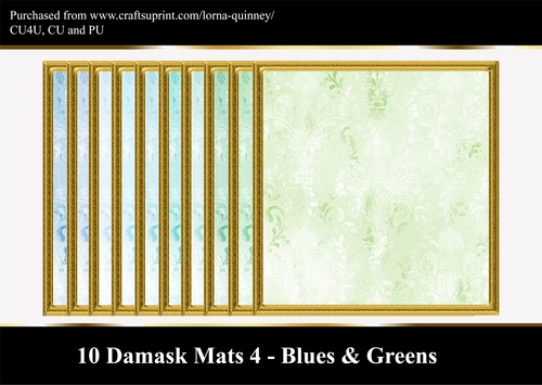 10 Damask Mats 4 - Blues & Greens