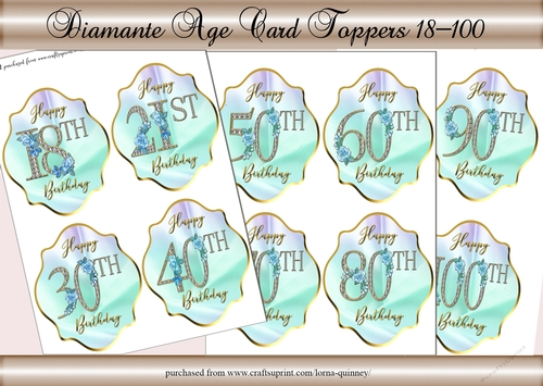 Diamante Age Toppers 18-100