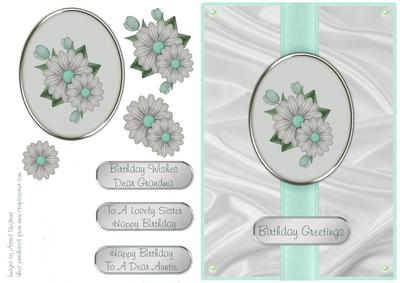 Cameo Daisies in Mint - Grandma,sister, Auntie