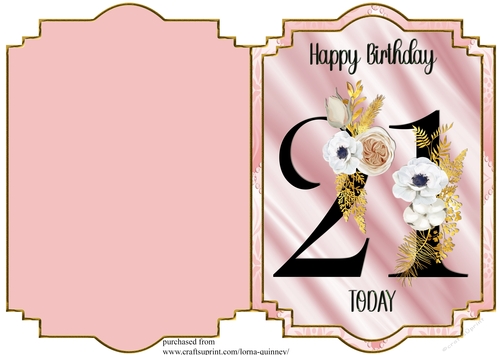 21st Birthday Shaped Card
