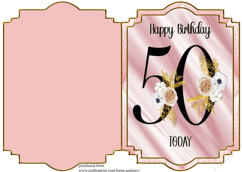 50th Birthday Shaped Card