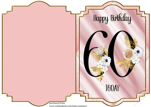 60th Birthday Shaped Card