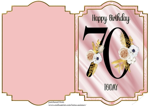 70th Birthday Shaped Card