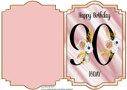 90th Birthday Shaped Card