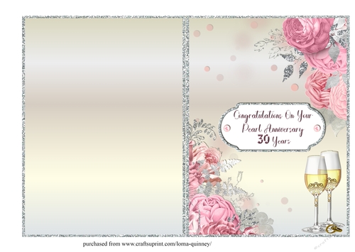 Pearl Wedding Anniversary Quick Card 