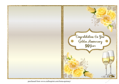 Golden Wedding Anniversary Quick Card 