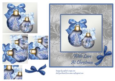 Christmas Baubles in Blue & Silver - Pyramid