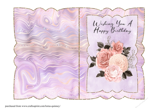 5x7 Fancy Edged Floral Card 1