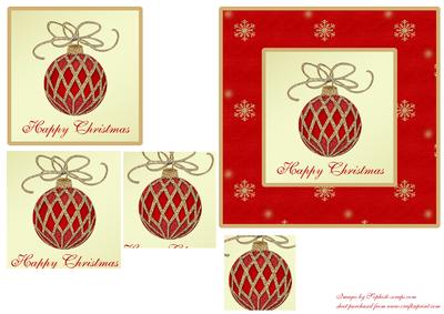 Red & Gold Christmas Bauble Pyramid
