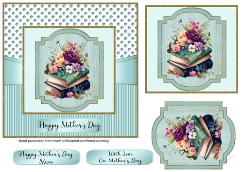 Floral Books Mothers Day Card 2