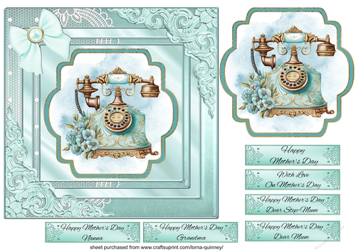 Antique Telephone Mothers Day Card 1