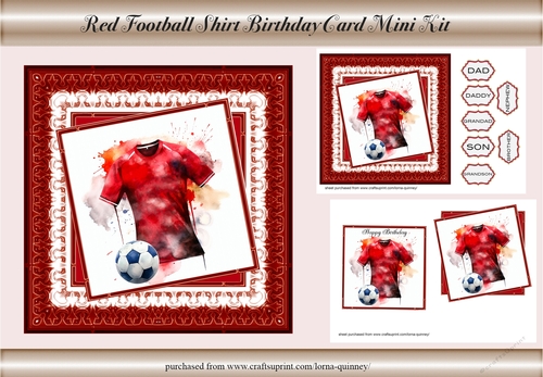 Red Football Shirt - Birthday Mini Kit