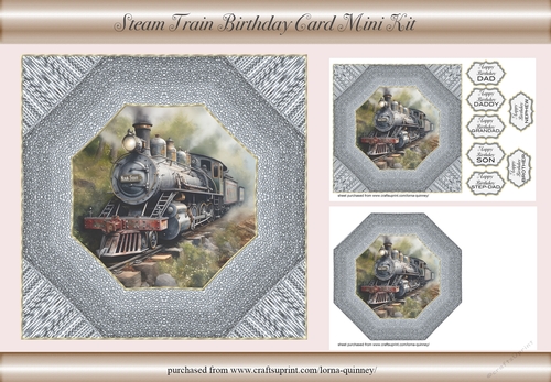 Steam Train Birthday Card Mini Kit